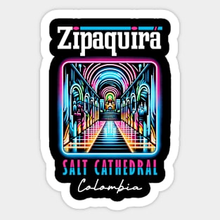 Zipaquirá  Salt Cathedral Colombia Neon Art Sticker